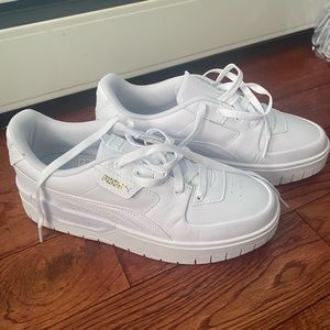 SOLD - NWT triple white / all white Puma Cali Dream platform leather sneakers